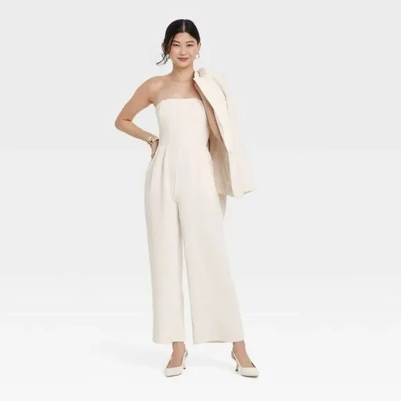 a new day Strapless Wide-Leg Jumpsuit in Off-White - Picture 3 of 3